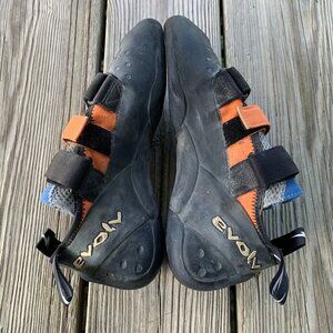 Evolv Shaman Blue Orange Climbing Shoes USA Mens 10 US / 9 UK / 43 EUR / 280 MM